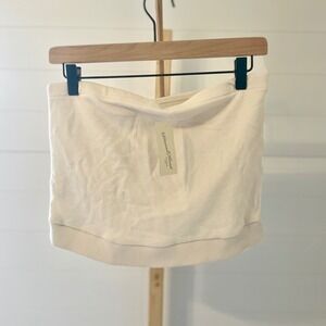 Universal Thread Cream Knit Strapless Tube Top Crop Size Medium